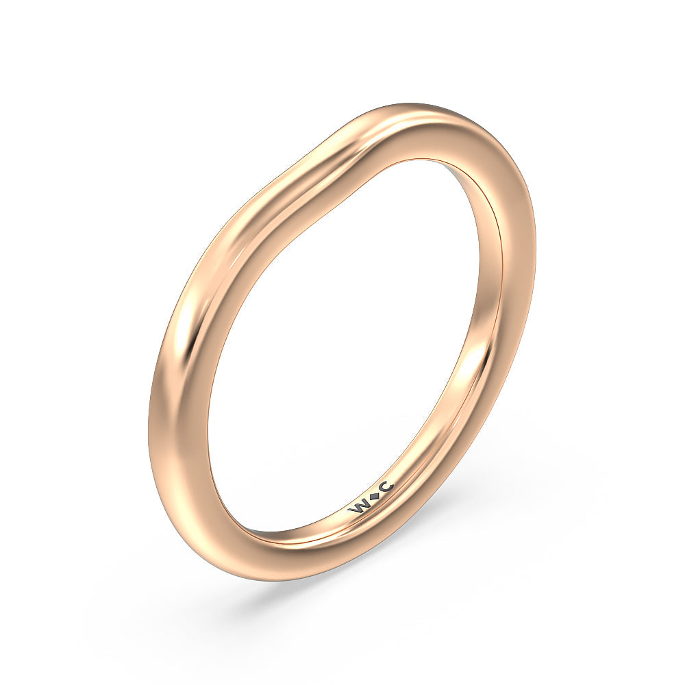 Elegant Channel Set Baguette Wedding Band with 18KT Rose Gold Cut Diamond in 14KT Rose Gold view 4

