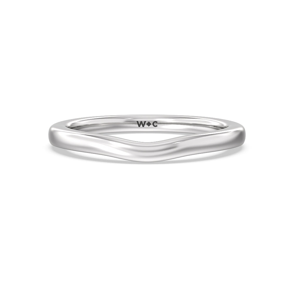 Elegant Channel Set Baguette Wedding Band with Platinum Cut Diamond in 14KT Platinum view 1

