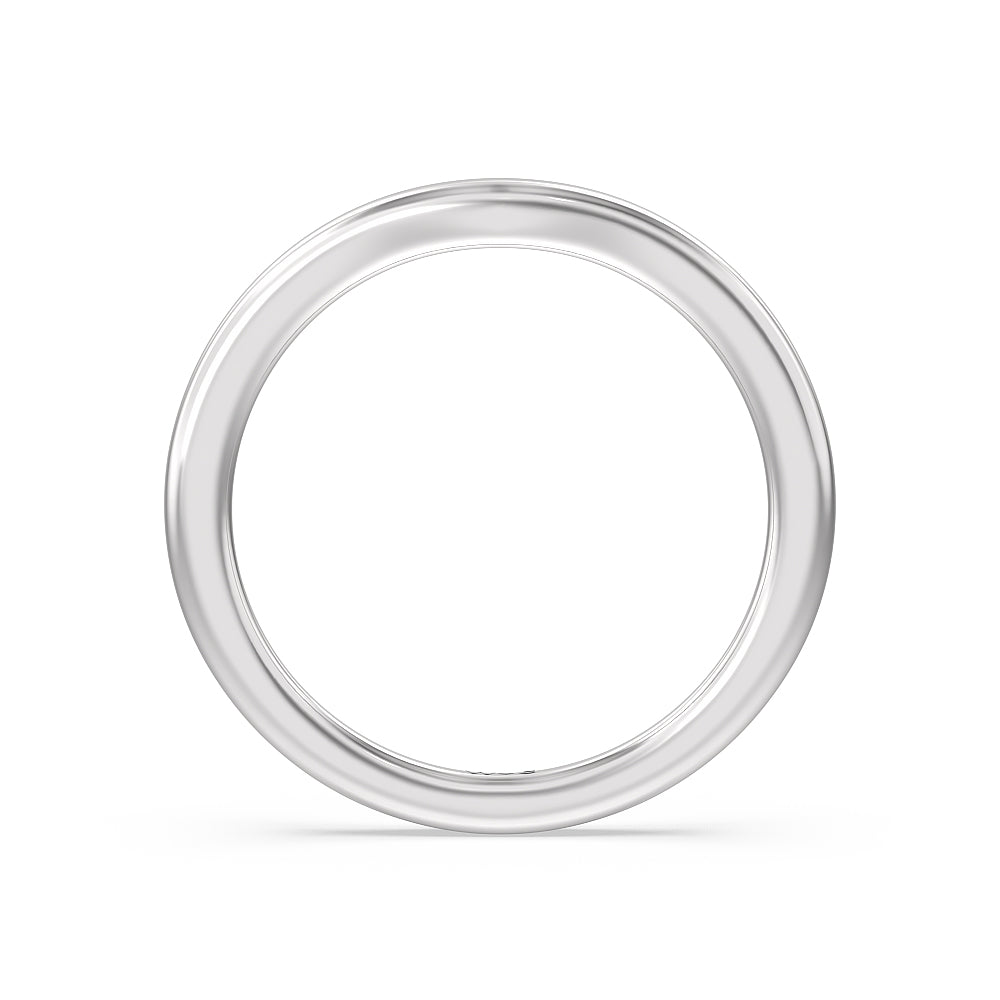 Elegant Channel Set Baguette Wedding Band with Platinum Cut Diamond in 14KT Platinum view 2
