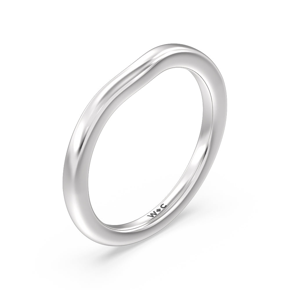 Elegant Channel Set Baguette Wedding Band with Platinum Cut Diamond in 14KT Platinum view 4
