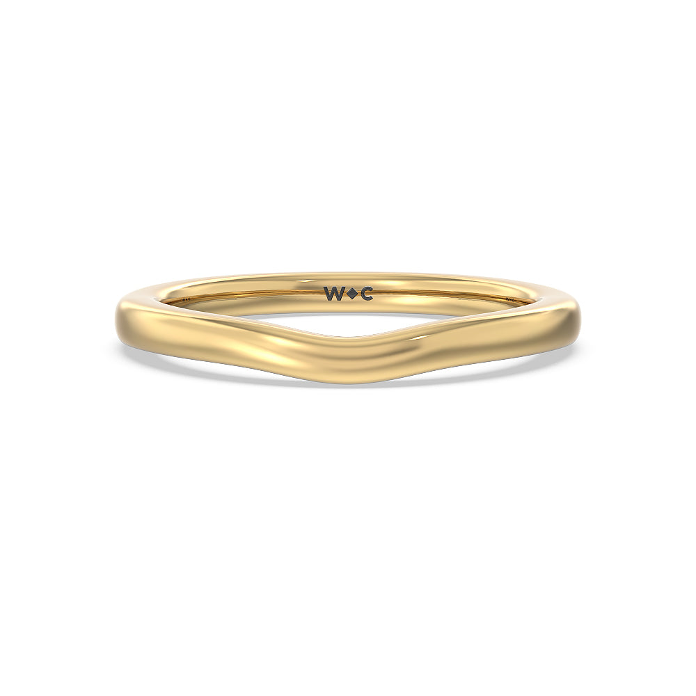 Elegant Channel Set Baguette Wedding Band with 18KT Yellow Gold Cut Diamond in 14KT Yellow Gold view 1
