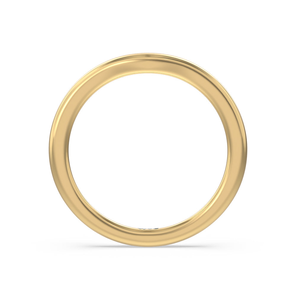 Elegant Channel Set Baguette Wedding Band with 18KT Yellow Gold Cut Diamond in 14KT Yellow Gold view 2
