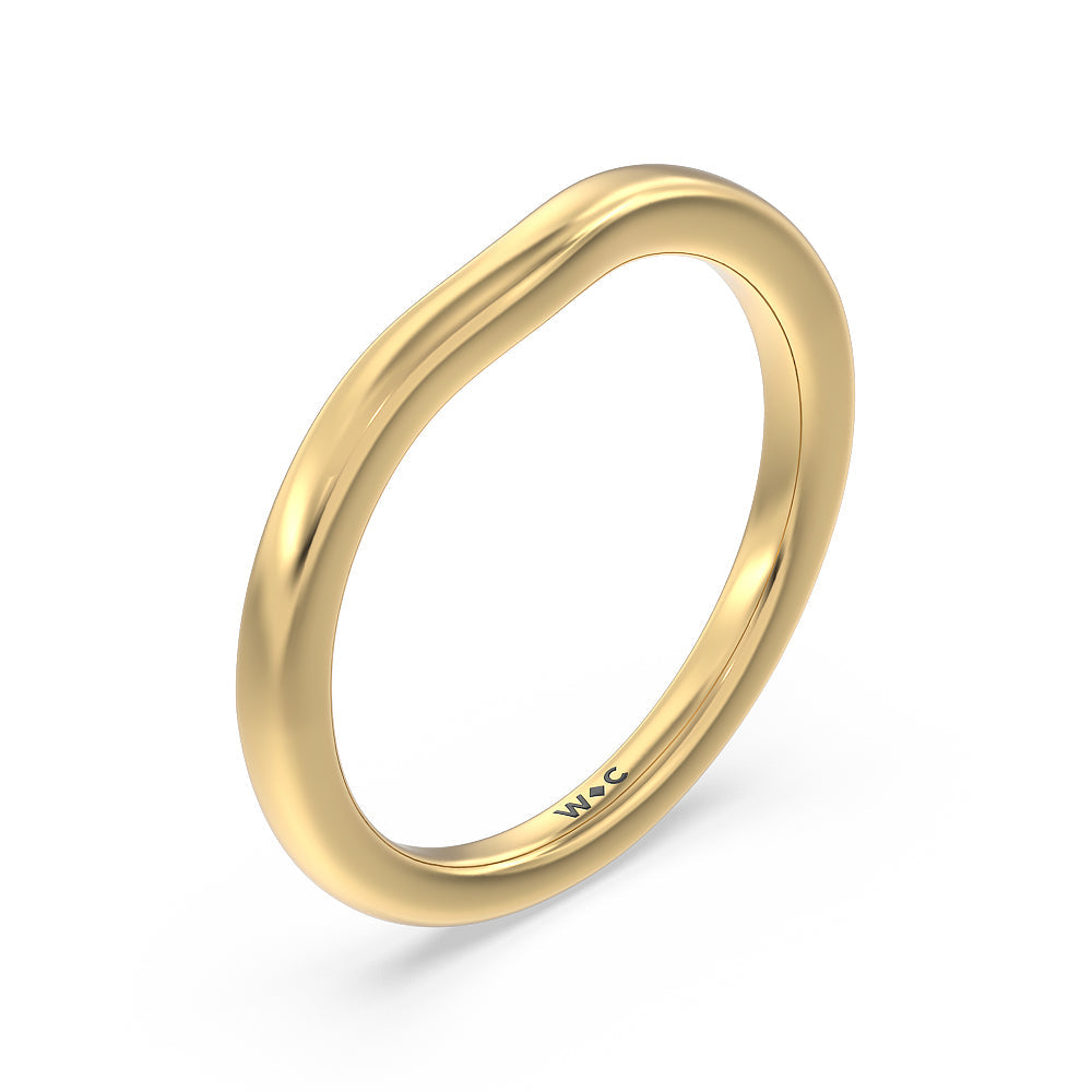 Elegant Channel Set Baguette Wedding Band with 18KT Yellow Gold Cut Diamond in 14KT Yellow Gold view 4
