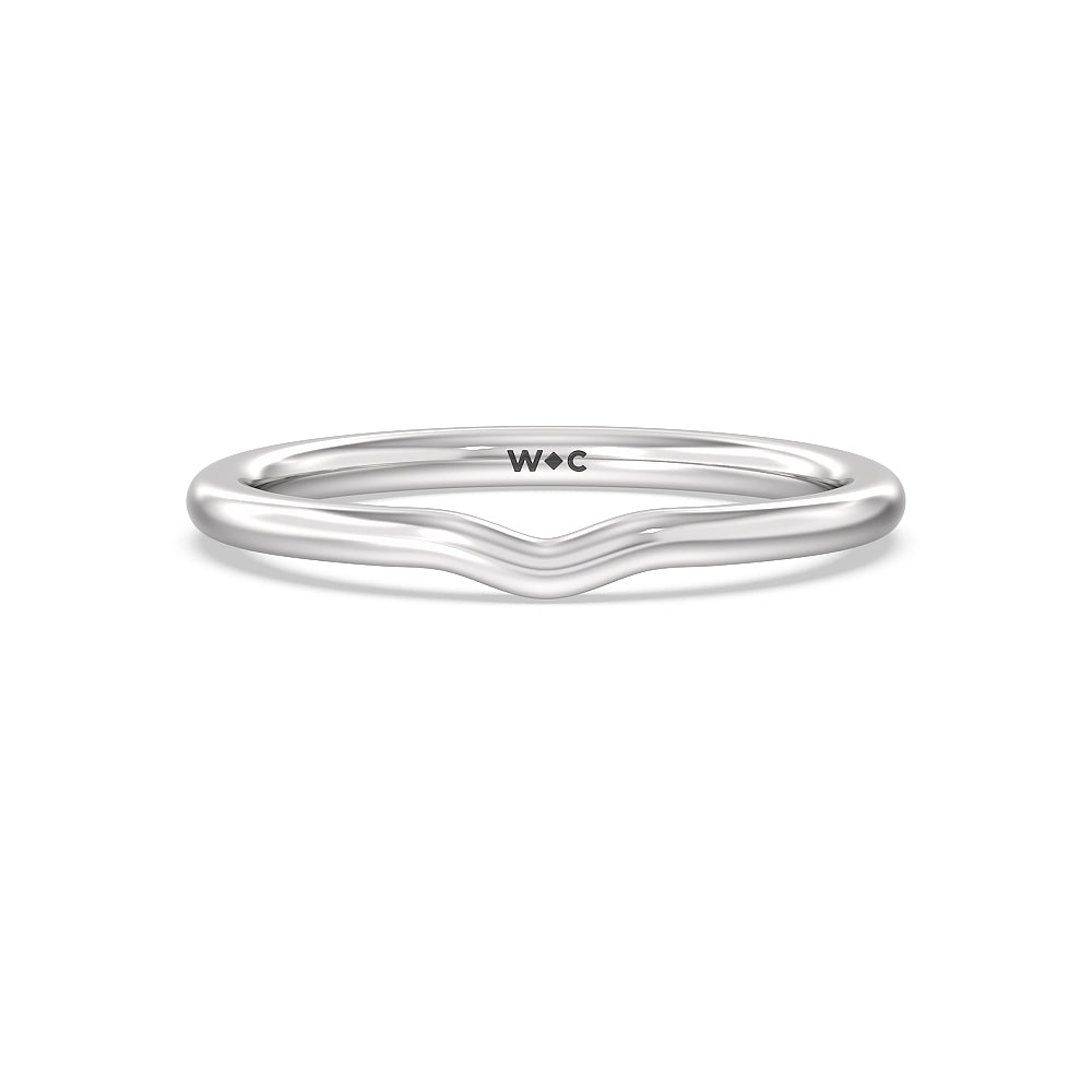 Milgrain Filigree Solitaire Wedding Band with Platinum Cut Diamond in 14KT Platinum view 1
