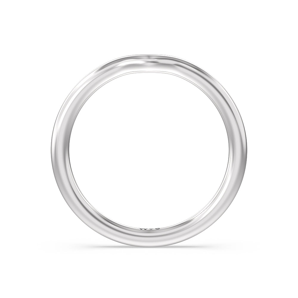 Milgrain Filigree Solitaire Wedding Band with Platinum Cut Diamond in 14KT Platinum view 2

