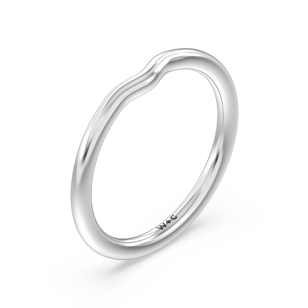 Milgrain Filigree Solitaire Wedding Band with Platinum Cut Diamond in 14KT Platinum view 4
