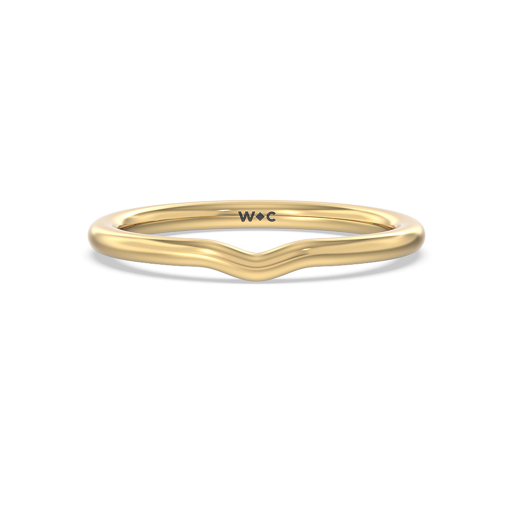 Milgrain Filigree Solitaire Wedding Band with 18KT Yellow Gold Cut Diamond in 14KT Yellow Gold view 1
