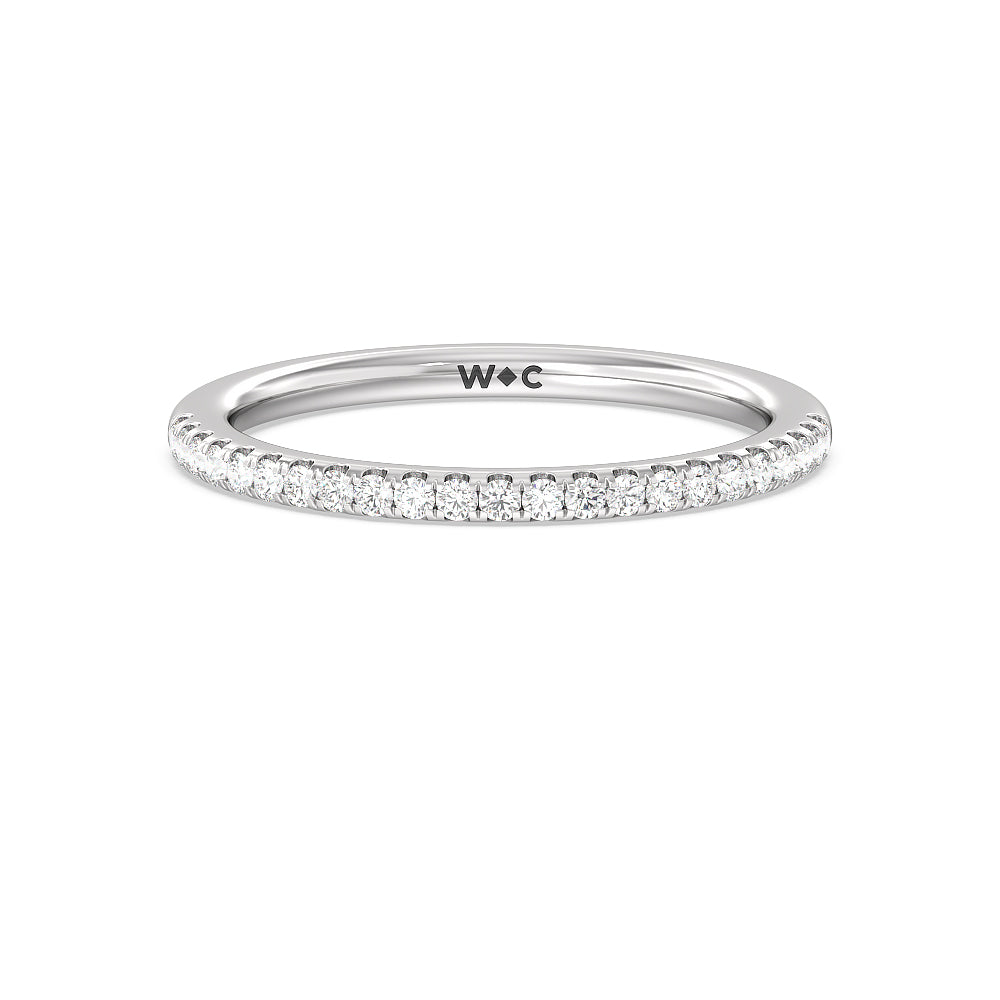 Marquise Hidden Halo Diamond Wedding Band with Platinum Cut Diamond in 14KT Platinum view 1
