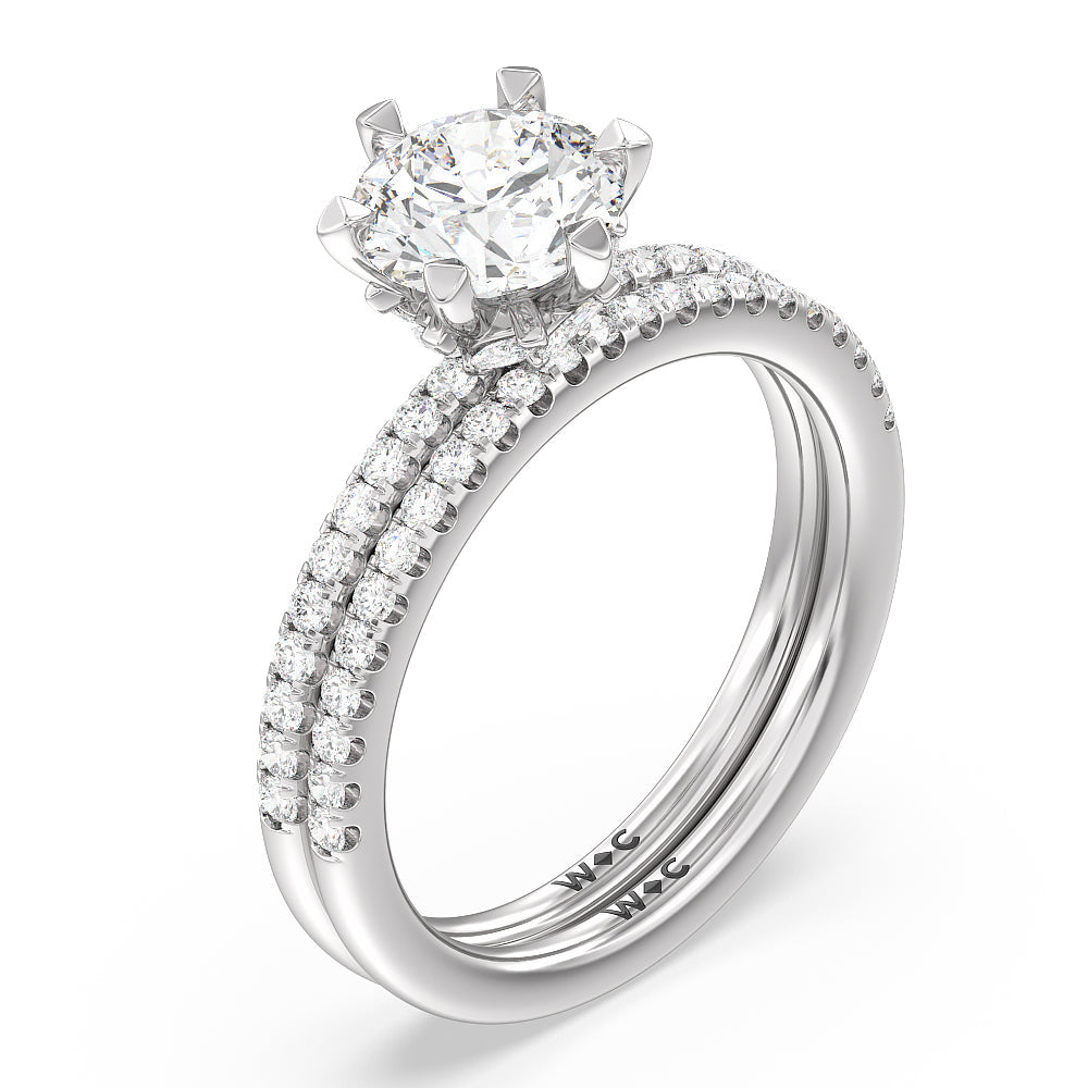 Marquise Hidden Halo Diamond Wedding Band with Platinum Cut Diamond in 14KT Platinum view 3
