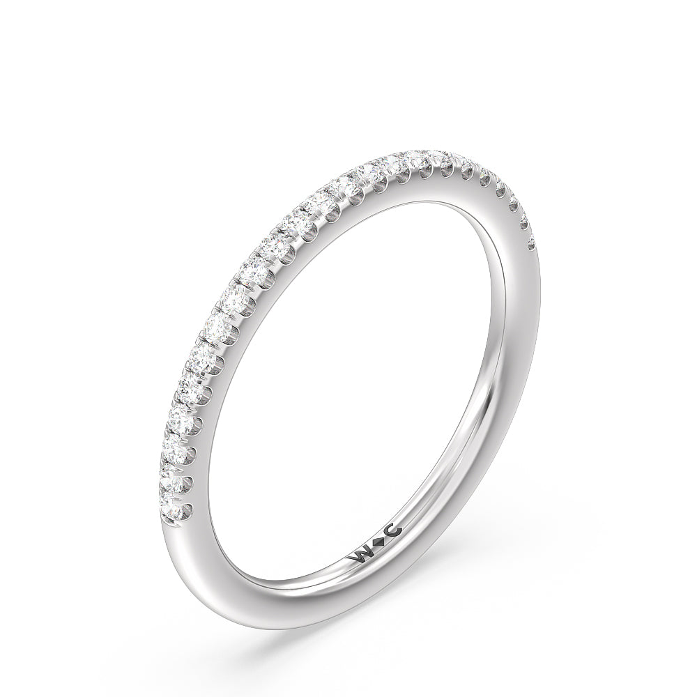 Marquise Hidden Halo Diamond Wedding Band with Platinum Cut Diamond in 14KT Platinum view 4
