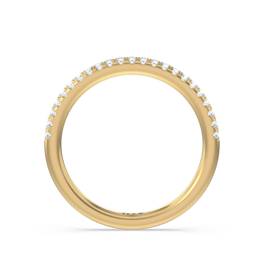 Marquise Hidden Halo Diamond Wedding Band with 18KT Yellow Gold Cut Diamond in 14KT Yellow Gold view 2
