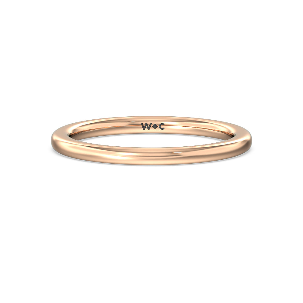 Marquise Hidden Halo Wedding Band with 18KT Rose Gold Cut Diamond in 14KT Rose Gold view 1
