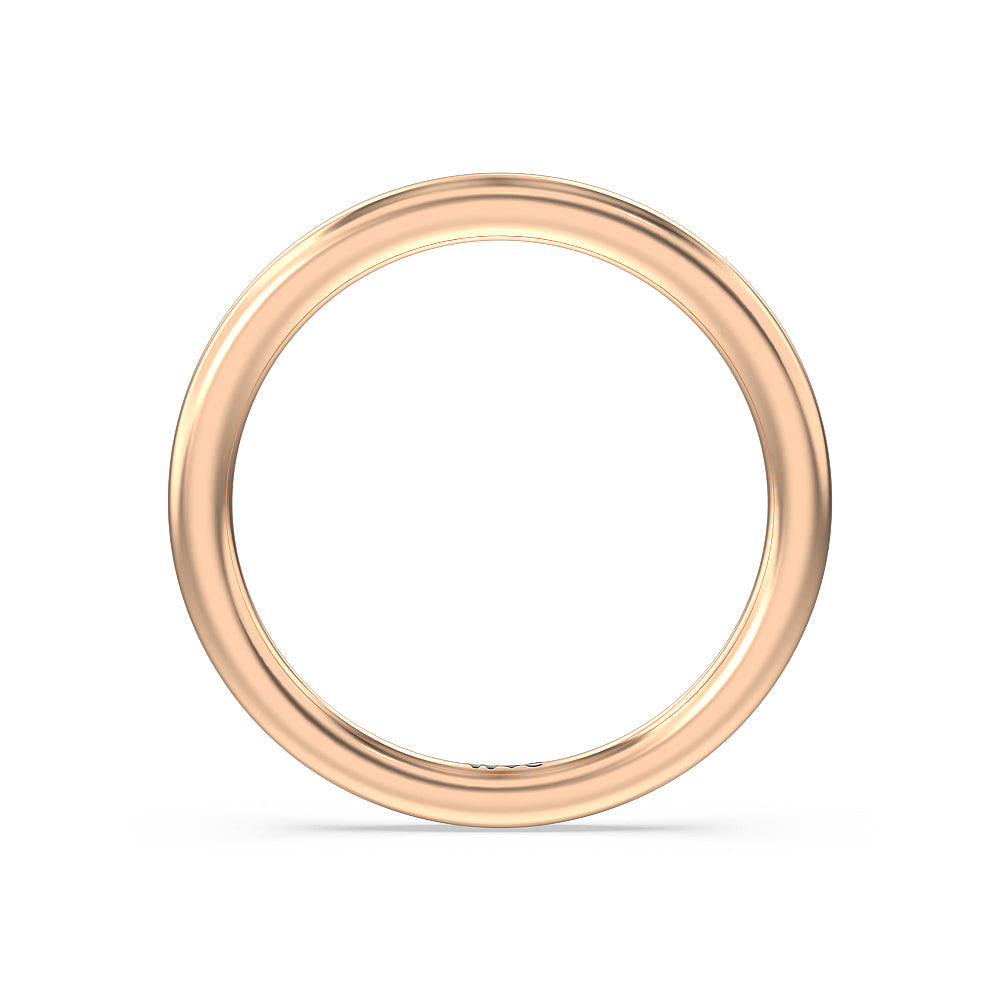 Marquise Hidden Halo Wedding Band with 18KT Rose Gold Cut Diamond in 14KT Rose Gold view 2
