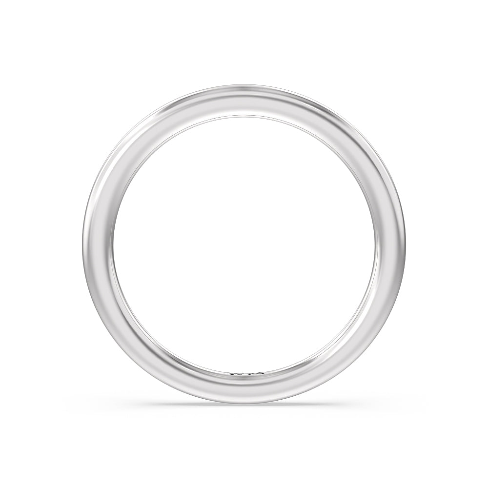 Marquise Hidden Halo Wedding Band with Platinum Cut Diamond in 14KT Platinum view 2

