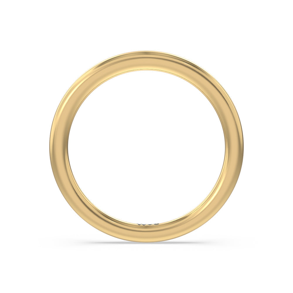 Marquise Hidden Halo Wedding Band with 18KT Yellow Gold Cut Diamond in 14KT Yellow Gold view 2
