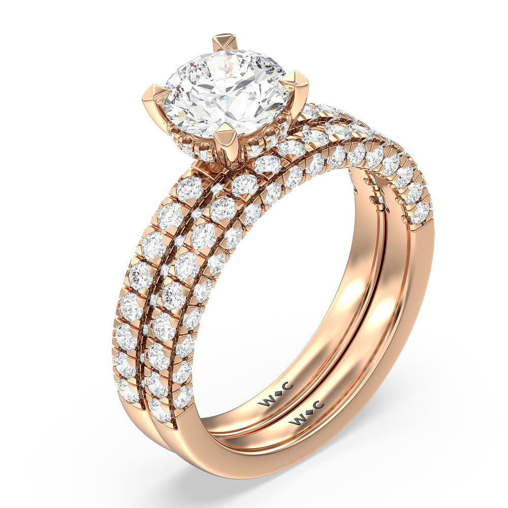 Aura Hidden Accent Engagement Ring with Heart Cut Diamond in 14KT Rose Gold view 6
