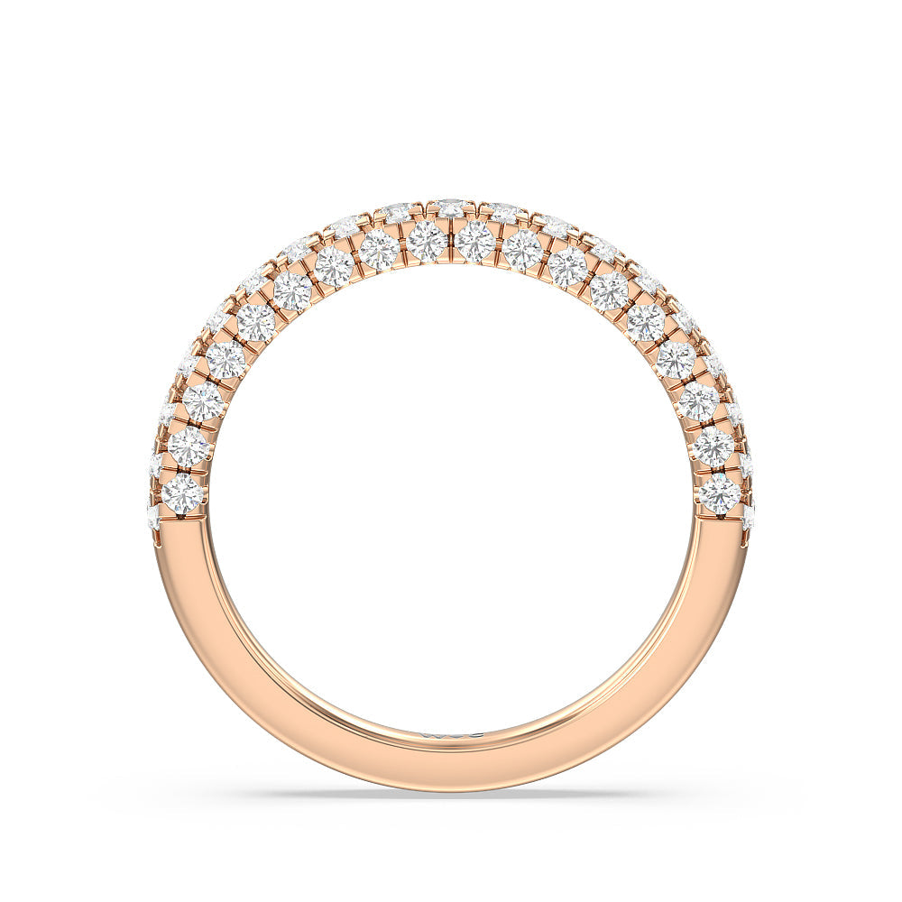 Aura Hidden Accent Solitaire Diamond Wedding Band with 18KT Rose Gold Cut Diamond in 14KT Rose Gold view 2
