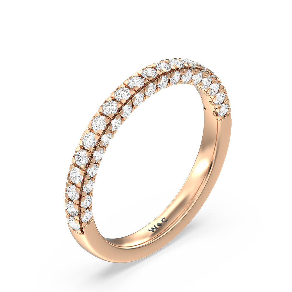 Aura Hidden Accent Solitaire Diamond Wedding Band with 18KT Rose Gold Cut Diamond in 14KT Rose Gold view 4
