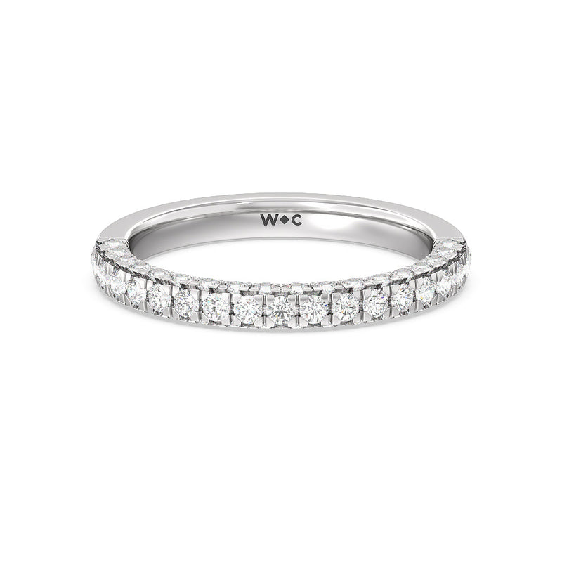 Aura Hidden Accent Solitaire Diamond Wedding Band