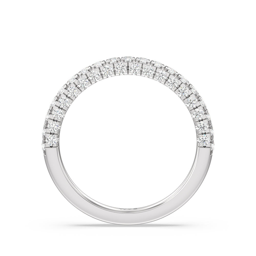 Aura Hidden Accent Solitaire Diamond Wedding Band with Platinum Cut Diamond in 14KT Platinum view 2
