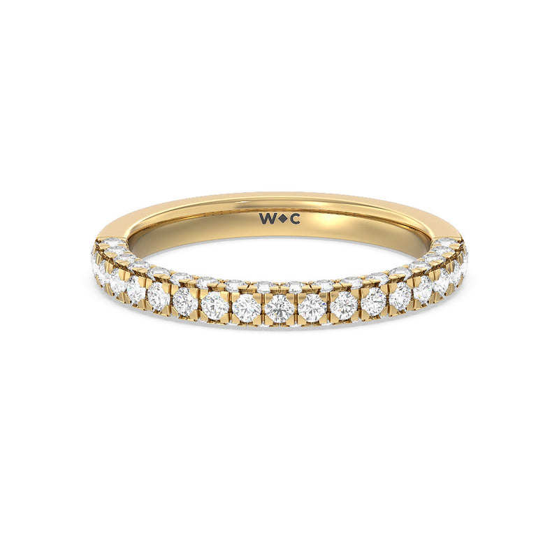 Aura Hidden Accent Solitaire Diamond Wedding Band