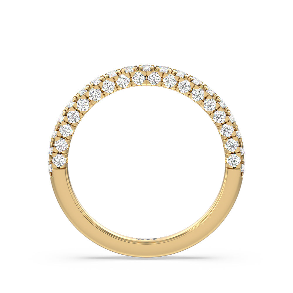 Aura Hidden Accent Solitaire Diamond Wedding Band with 18KT Yellow Gold Cut Diamond in 14KT Yellow Gold view 2
