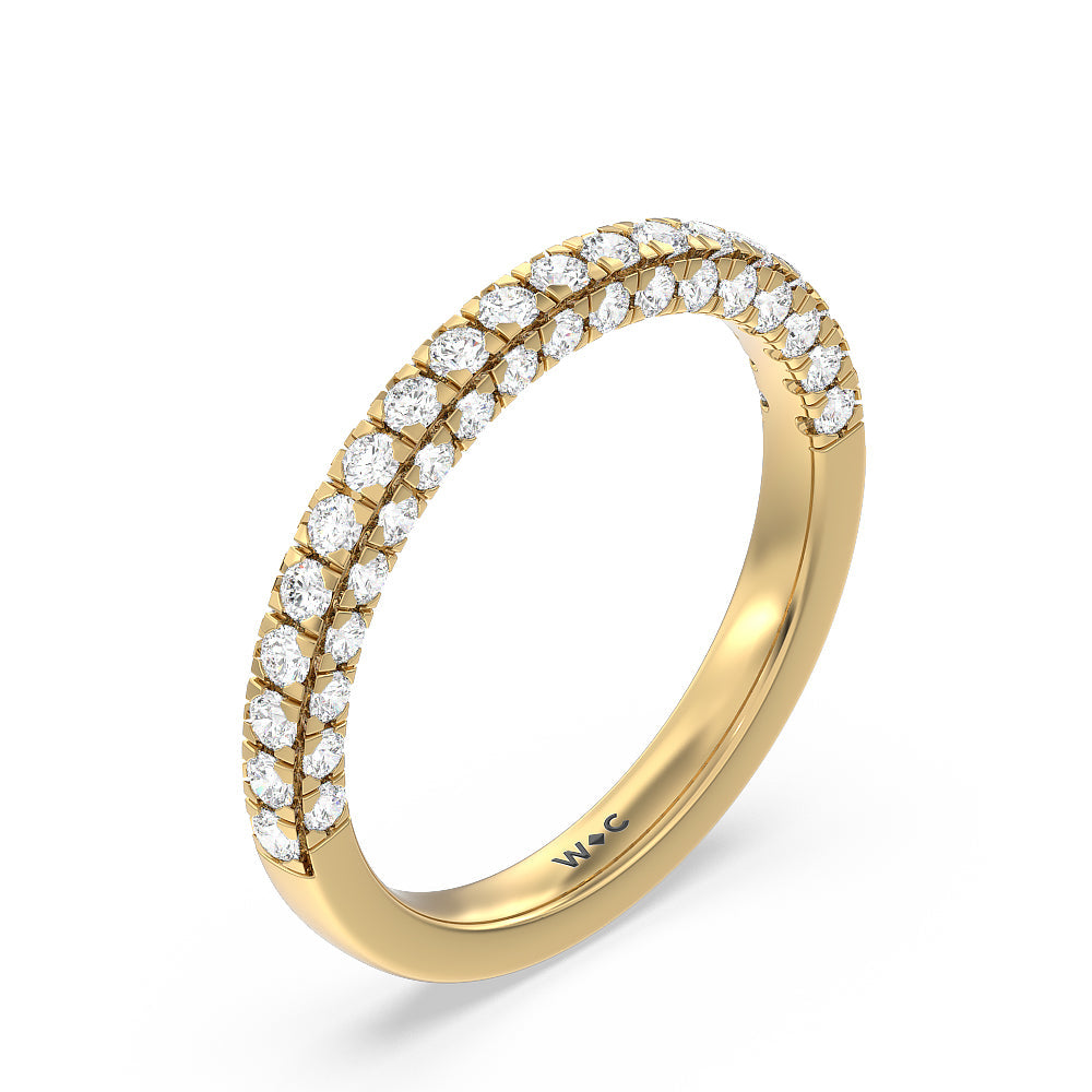 Aura Hidden Accent Solitaire Diamond Wedding Band with 18KT Yellow Gold Cut Diamond in 14KT Yellow Gold view 4
