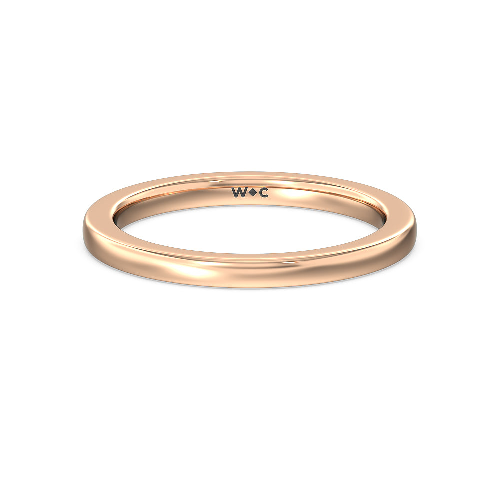 Aura Hidden Accent Solitaire Wedding Band with 18KT Rose Gold Cut Diamond in 14KT Rose Gold view 1
