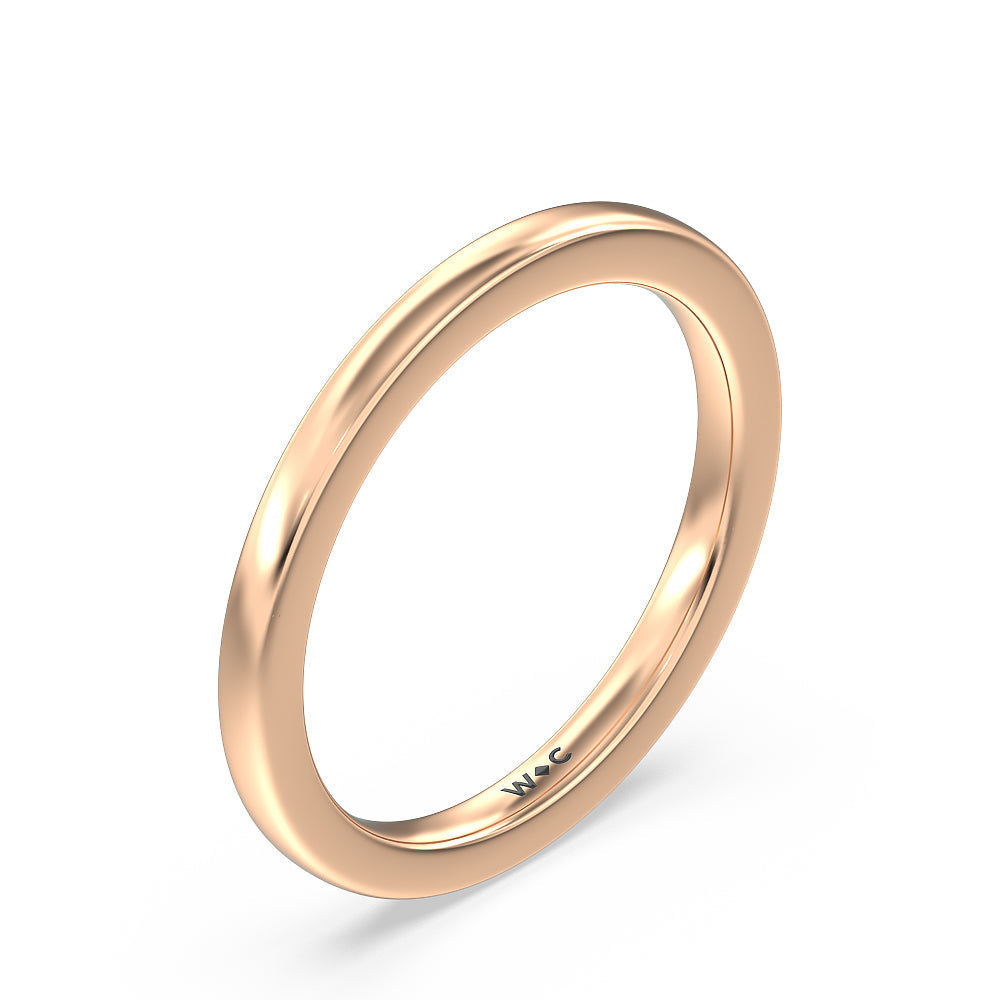Aura Hidden Accent Solitaire Wedding Band with 18KT Rose Gold Cut Diamond in 14KT Rose Gold view 4
