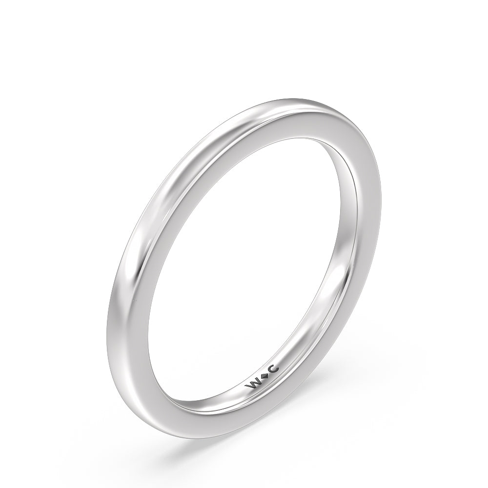 Aura Hidden Accent Solitaire Wedding Band with Platinum Cut Diamond in 14KT Platinum view 4
