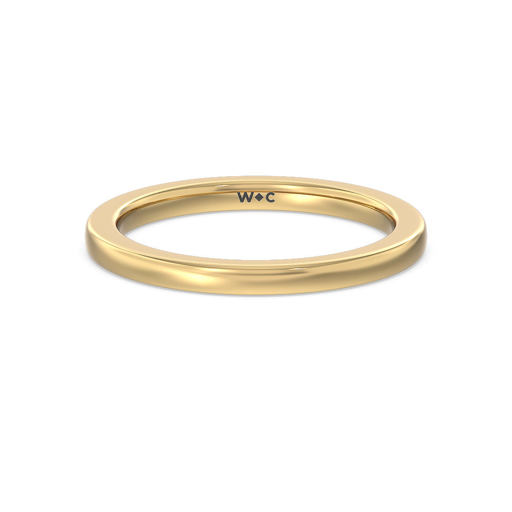 Aura Hidden Accent Solitaire Wedding Band with 18KT Yellow Gold Cut Diamond in 14KT Yellow Gold view 1
