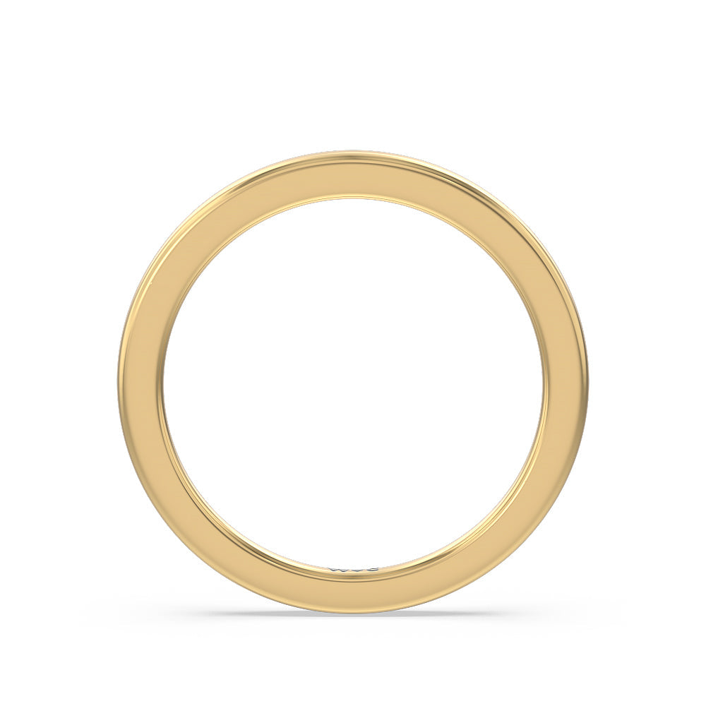 Aura Hidden Accent Solitaire Wedding Band with 18KT Yellow Gold Cut Diamond in 14KT Yellow Gold view 2
