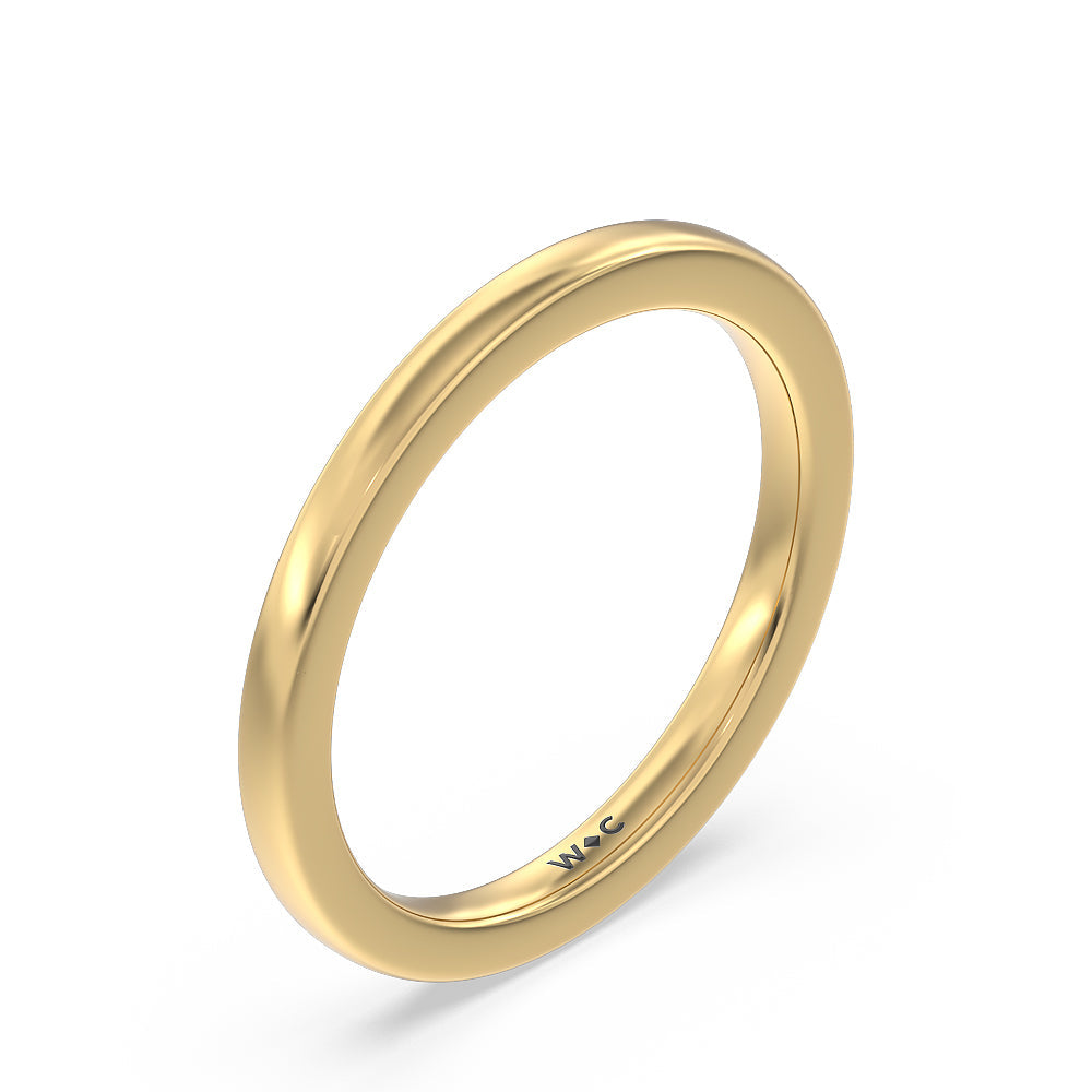 Aura Hidden Accent Solitaire Wedding Band with 18KT Yellow Gold Cut Diamond in 14KT Yellow Gold view 4
