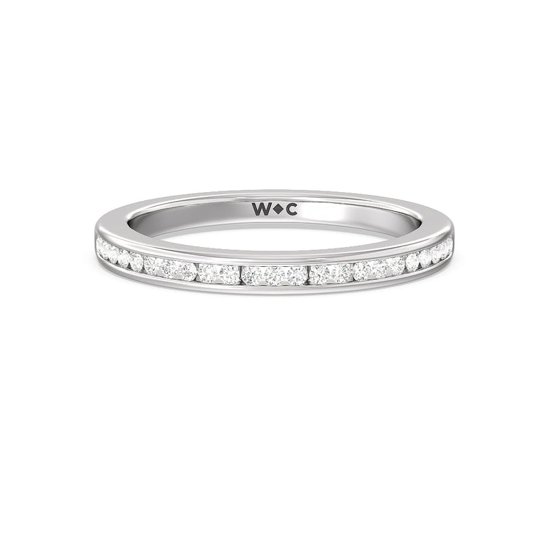 Channel Set Kite Basket Cathedral Solitaire Diamond Wedding Band