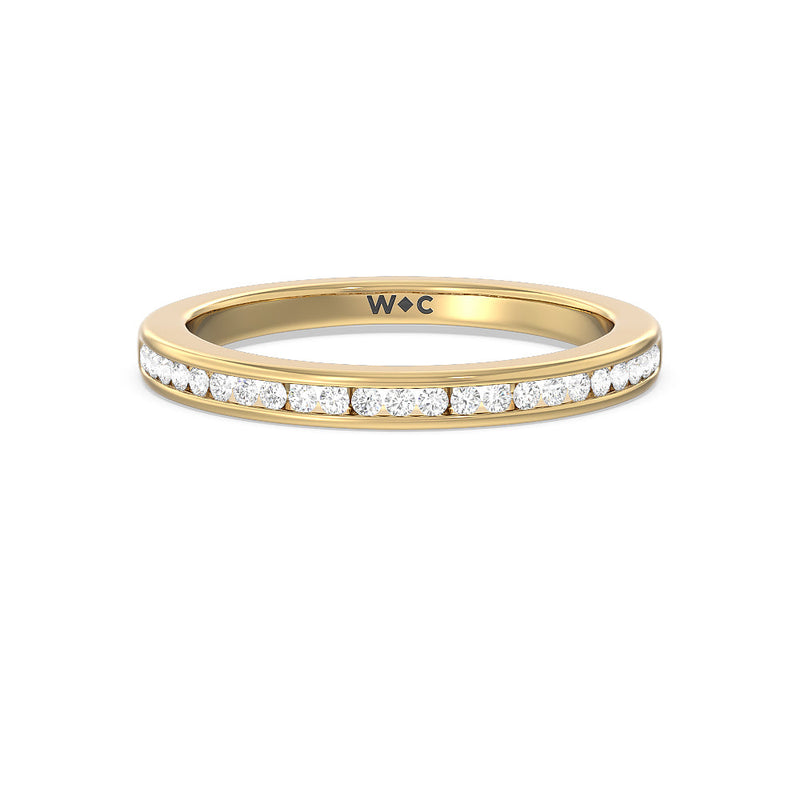 Channel Set Kite Basket Cathedral Solitaire Diamond Wedding Band