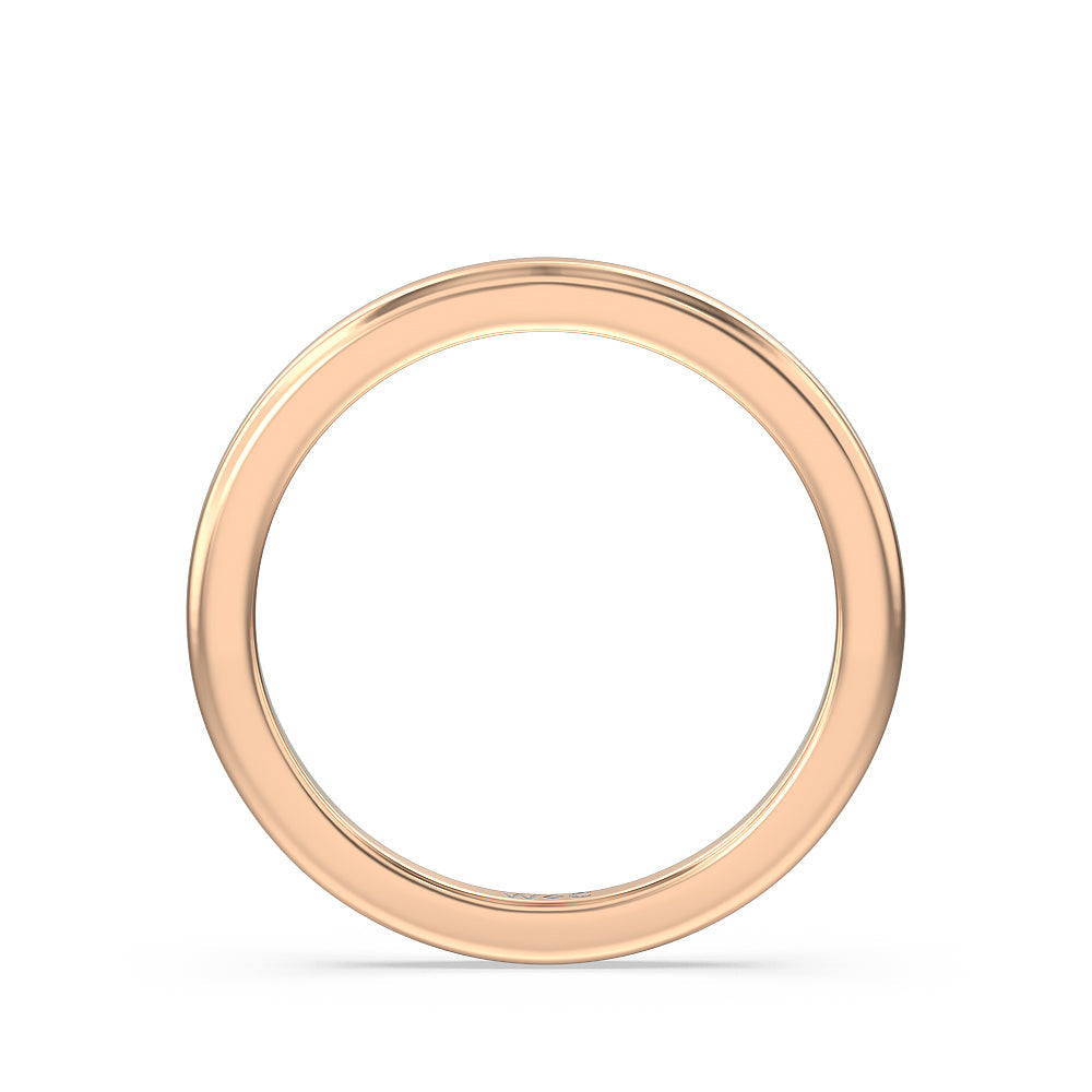 Channel Set Kite Basket Cathedral Solitaire Wedding Band with 18KT Rose Gold Cut Diamond in 14KT Rose Gold view 2
