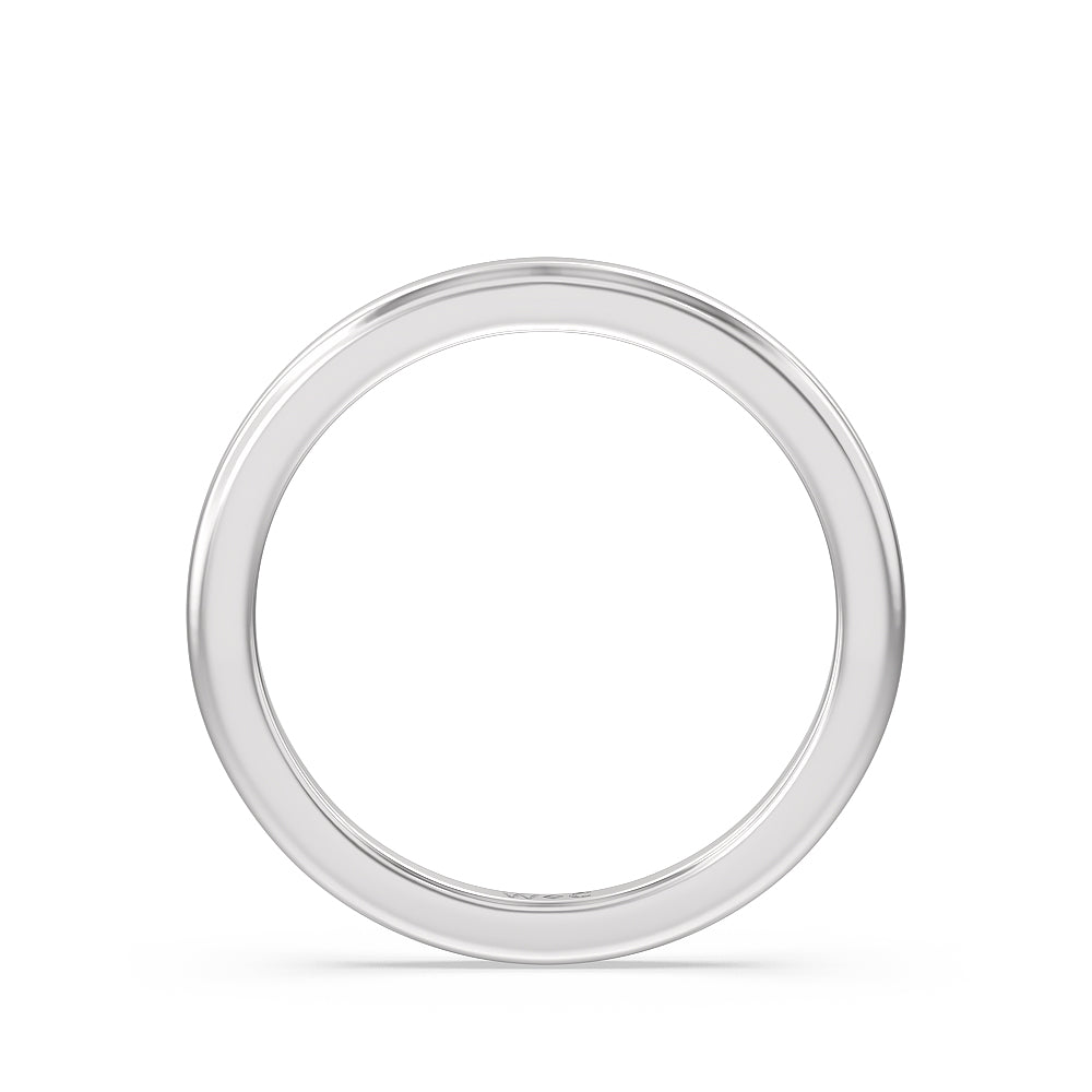 Channel Set Kite Basket Cathedral Solitaire Wedding Band with Platinum Cut Diamond in 14KT Platinum view 2

