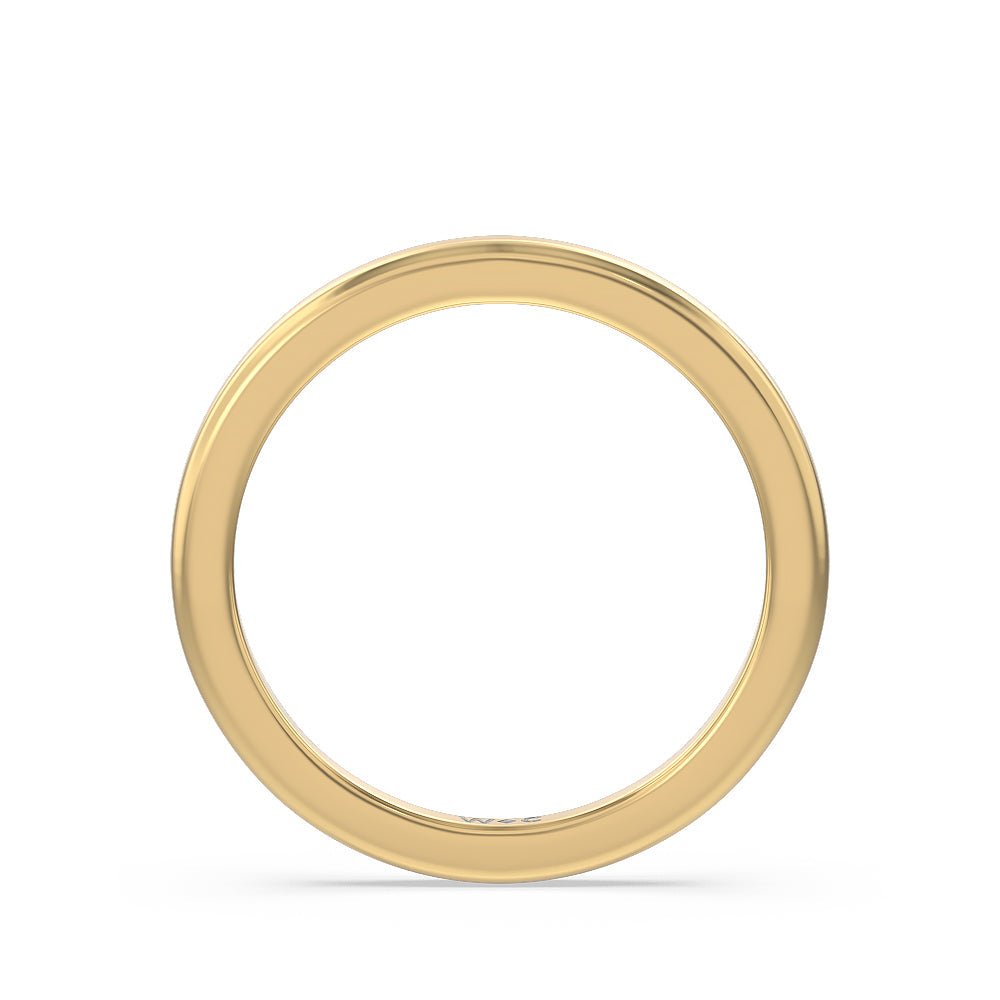 Channel Set Kite Basket Cathedral Solitaire Wedding Band with 18KT Yellow Gold Cut Diamond in 14KT Yellow Gold view 2
