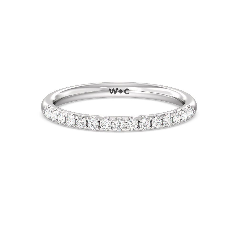 Classic Four Prong Petite Comfort Fit Solitaire Diamond Wedding Band