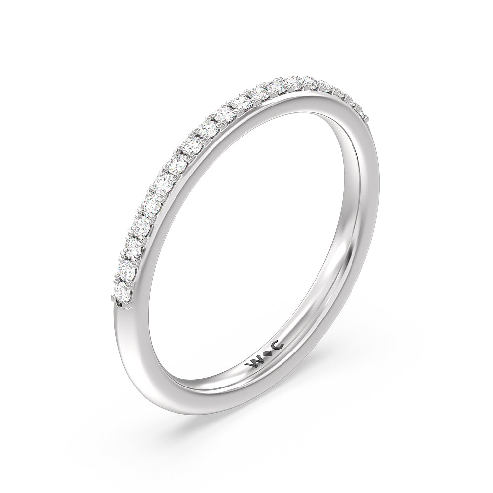 Knife Edge Shank Studded Kite Basket Solitaire Diamond Wedding Band with Platinum Cut Diamond in 14KT Platinum view 4
