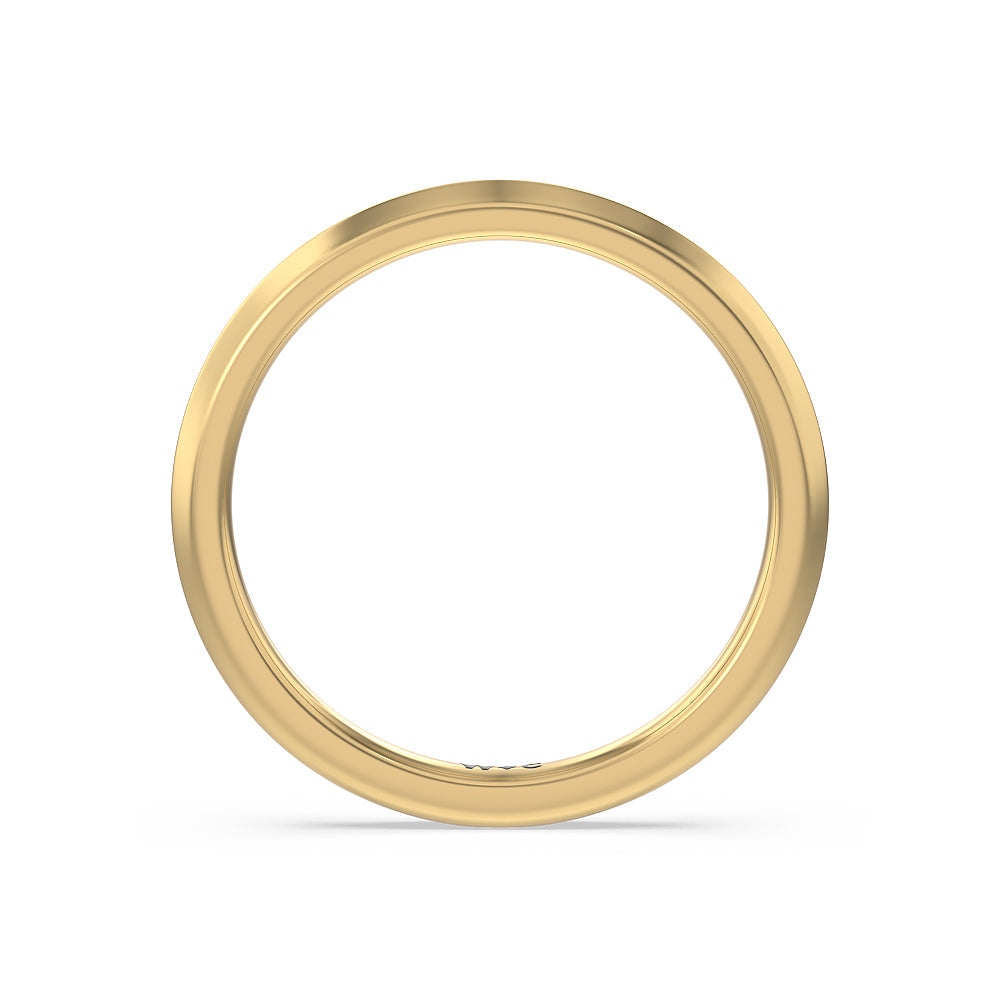 Knife Edge Shank Studded Kite Basket Solitaire Wedding Band with 18KT Yellow Gold Cut Diamond in 14KT Yellow Gold view 2
