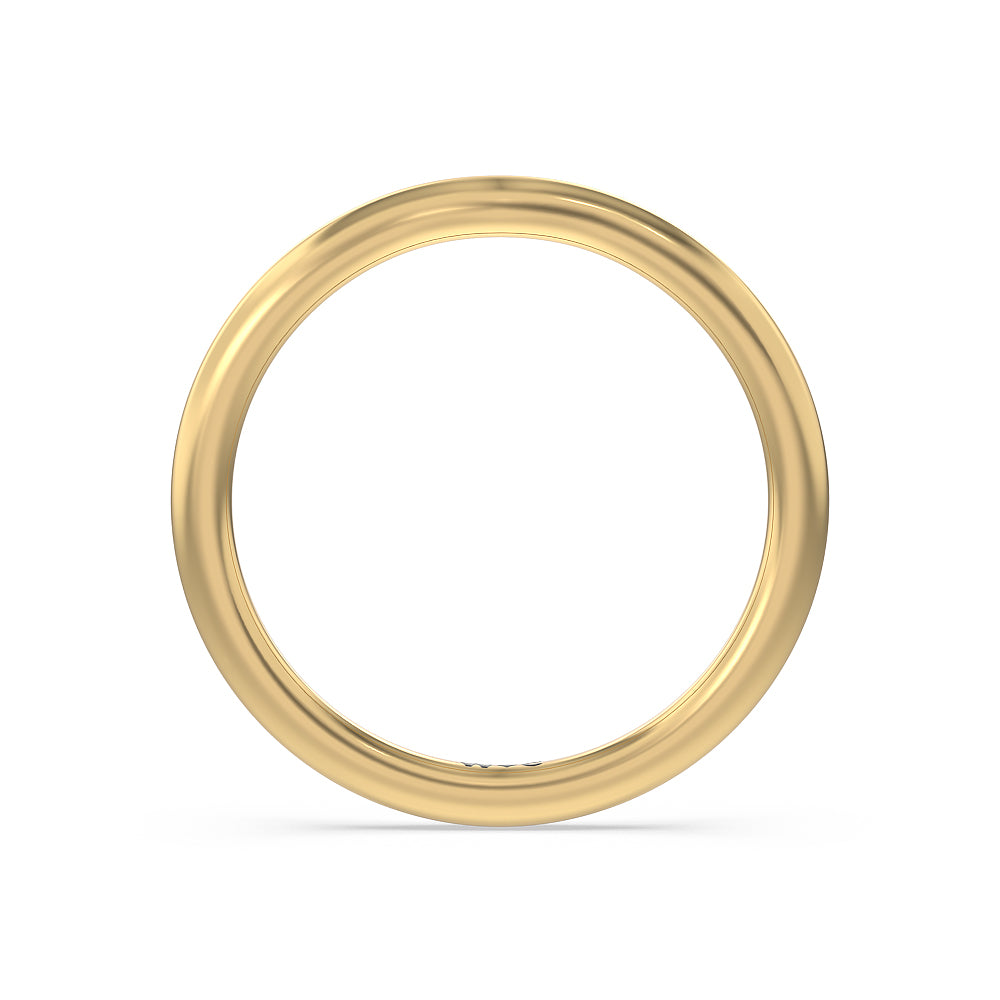 Delicate Pinched Cathedral Solitaire Wedding Band with 18KT Yellow Gold Cut Diamond in 14KT Yellow Gold view 2
