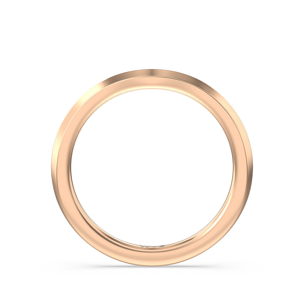 Petite Knife Edge Solitaire Wedding Band with 18KT Rose Gold Cut Diamond in 14KT Rose Gold view 2
