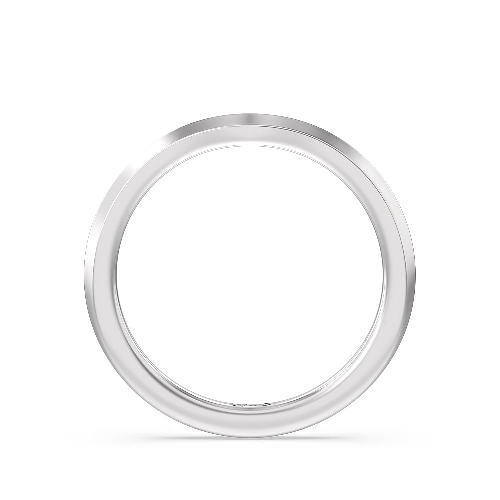 Petite Knife Edge Solitaire Wedding Band with Platinum Cut Diamond in 14KT Platinum view 2
