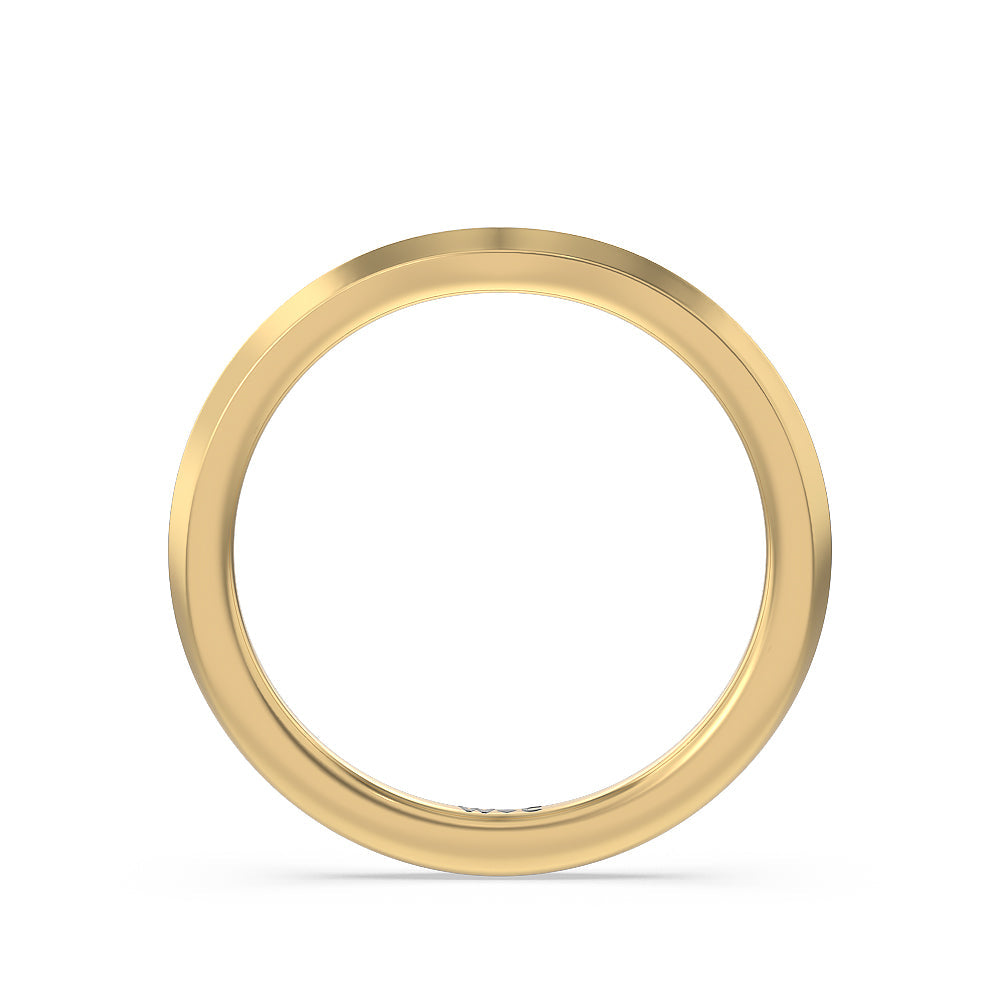 Petite Knife Edge Solitaire Wedding Band with 18KT Yellow Gold Cut Diamond in 14KT Yellow Gold view 2
