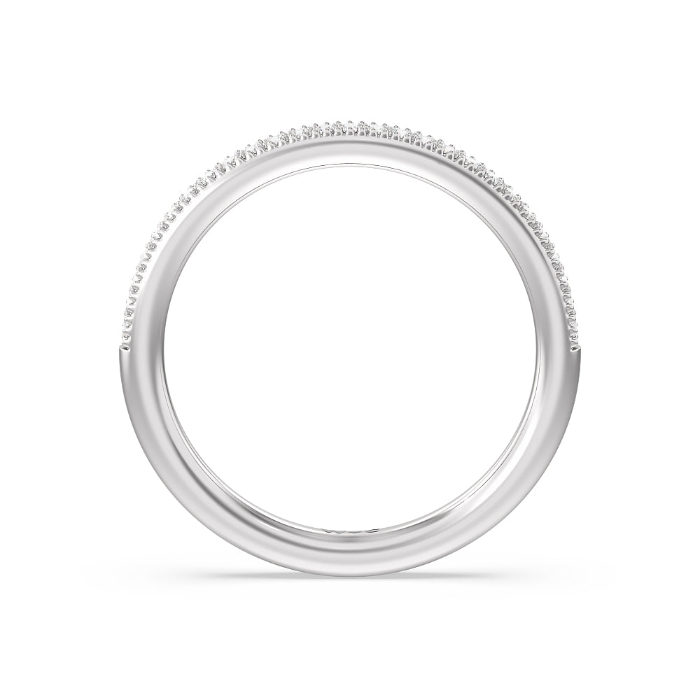 Kite Basket Four Prong Solitaire Diamond Wedding Band with Platinum Cut Diamond in 14KT Platinum view 2
