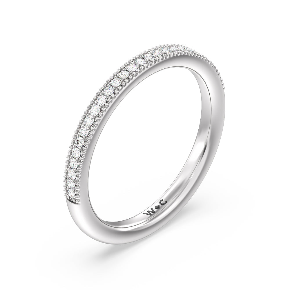 Kite Basket Four Prong Solitaire Diamond Wedding Band with Platinum Cut Diamond in 14KT Platinum view 4
