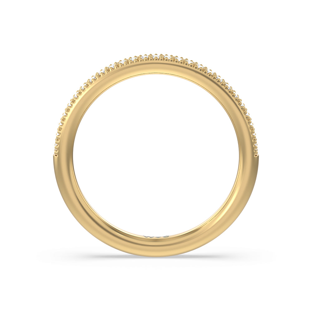 Kite Basket Four Prong Solitaire Diamond Wedding Band with 18KT Yellow Gold Cut Diamond in 14KT Yellow Gold view 2
