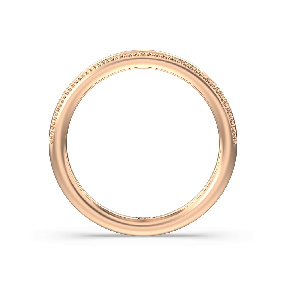 Kite Basket Four Prong Solitaire Wedding Band with 18KT Rose Gold Cut Diamond in 14KT Rose Gold view 2
