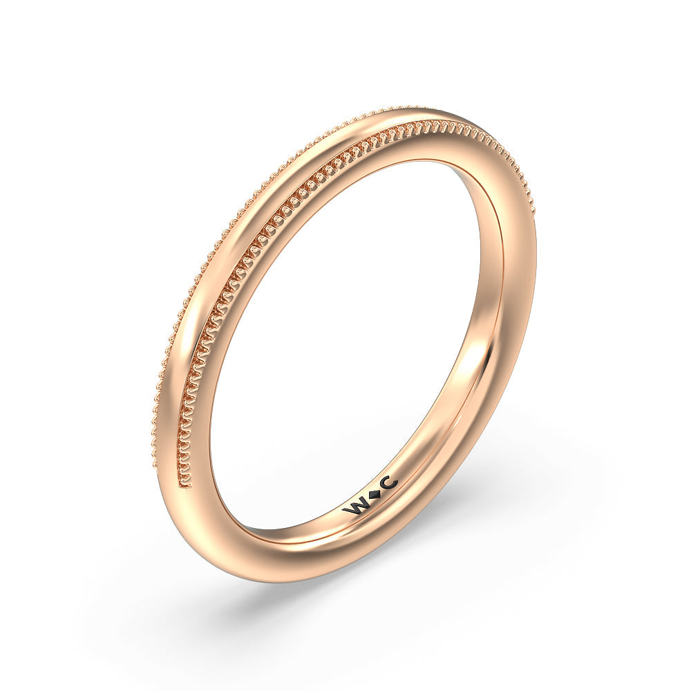 Kite Basket Four Prong Solitaire Wedding Band with 18KT Rose Gold Cut Diamond in 14KT Rose Gold view 4
